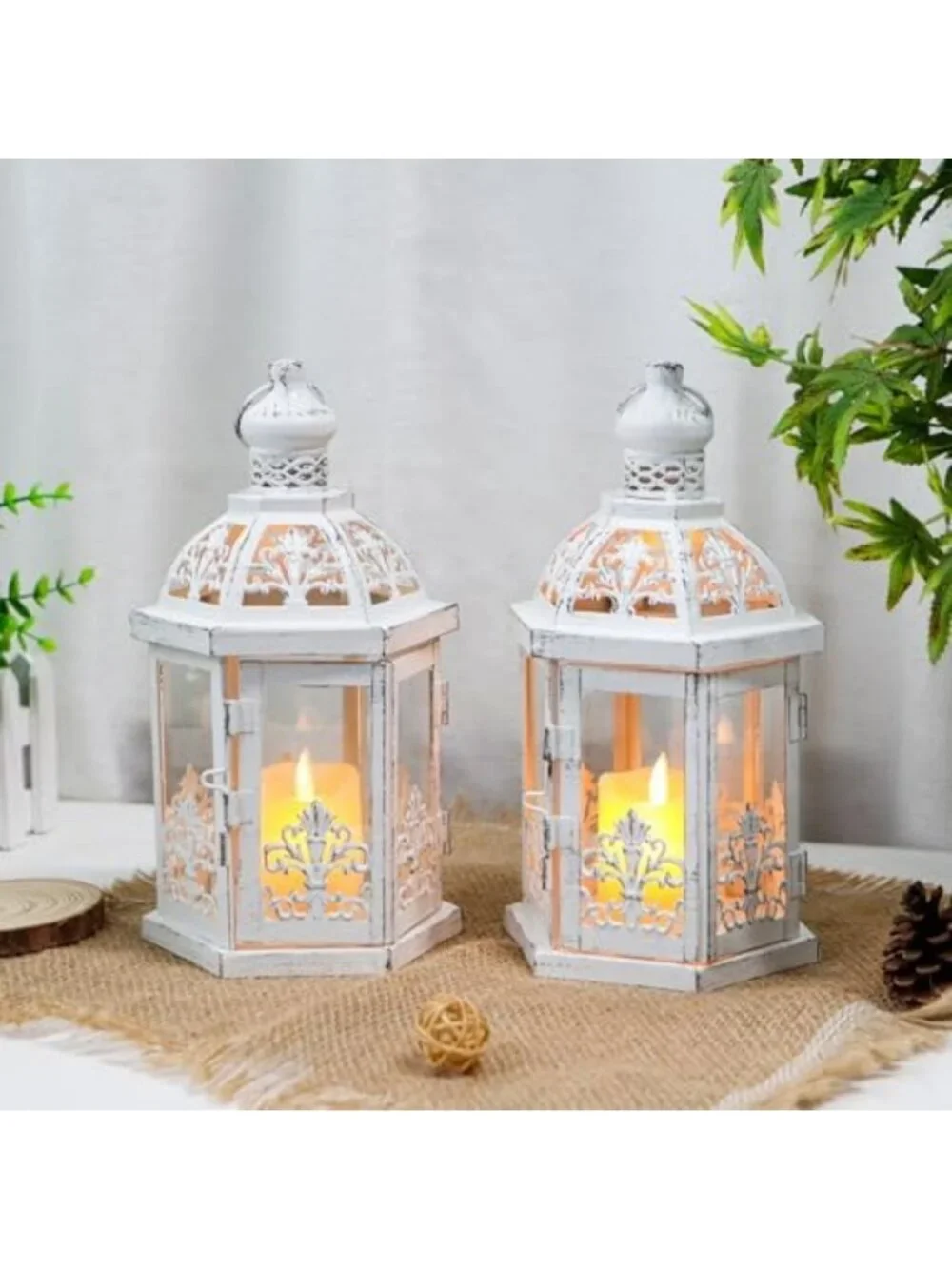 Vintage Decorative Lanterns Set of 2 - 9.5